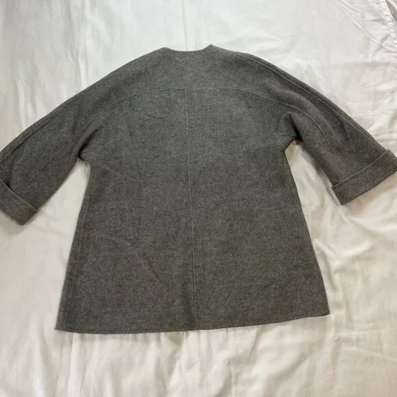 Zara Woman Gray Wool Blend Oversize Handmade Jacket | Size M - Picture 7 of 7